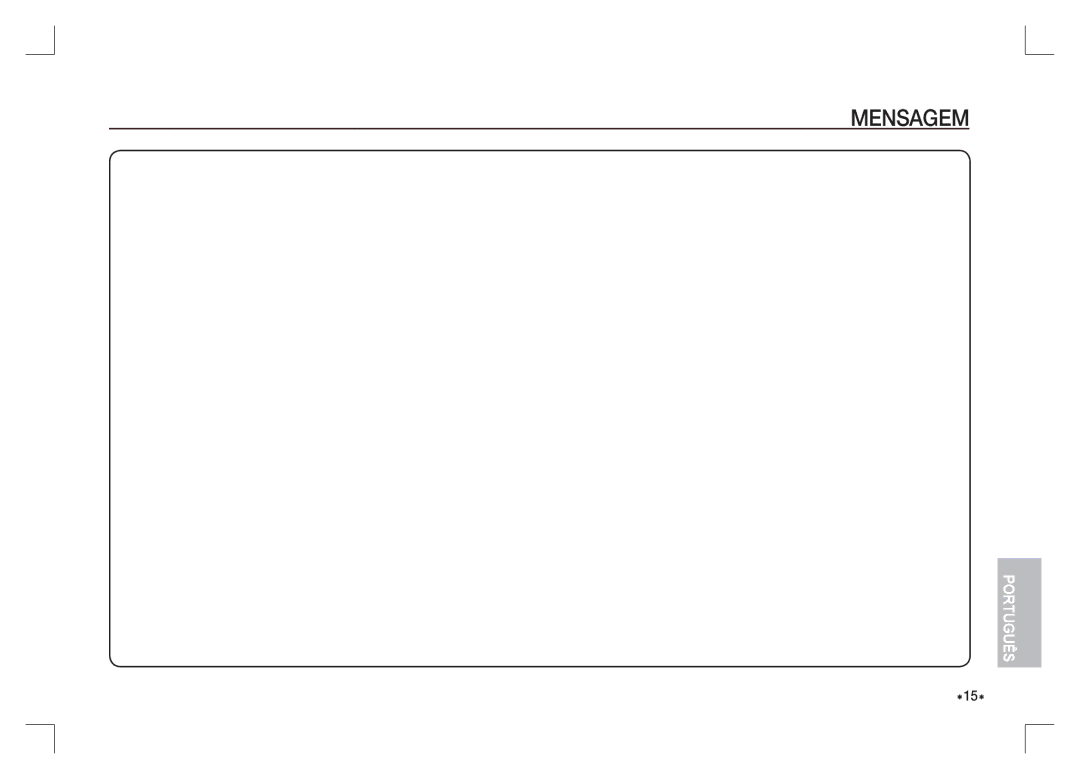 Samsung EC-S1065SBA/FR, EC-S1065PBA/FR manual Mensagem 