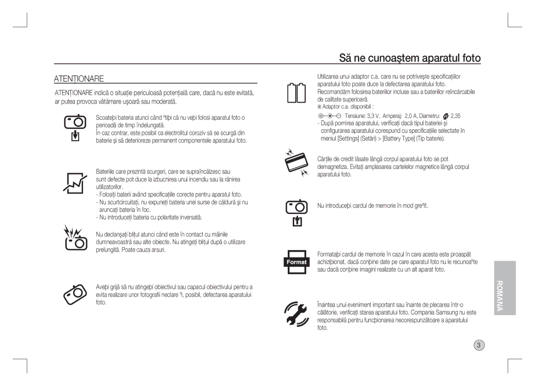 Samsung EC-S1065SBA/FR, EC-S1065PBA/FR manual Atenţionare 