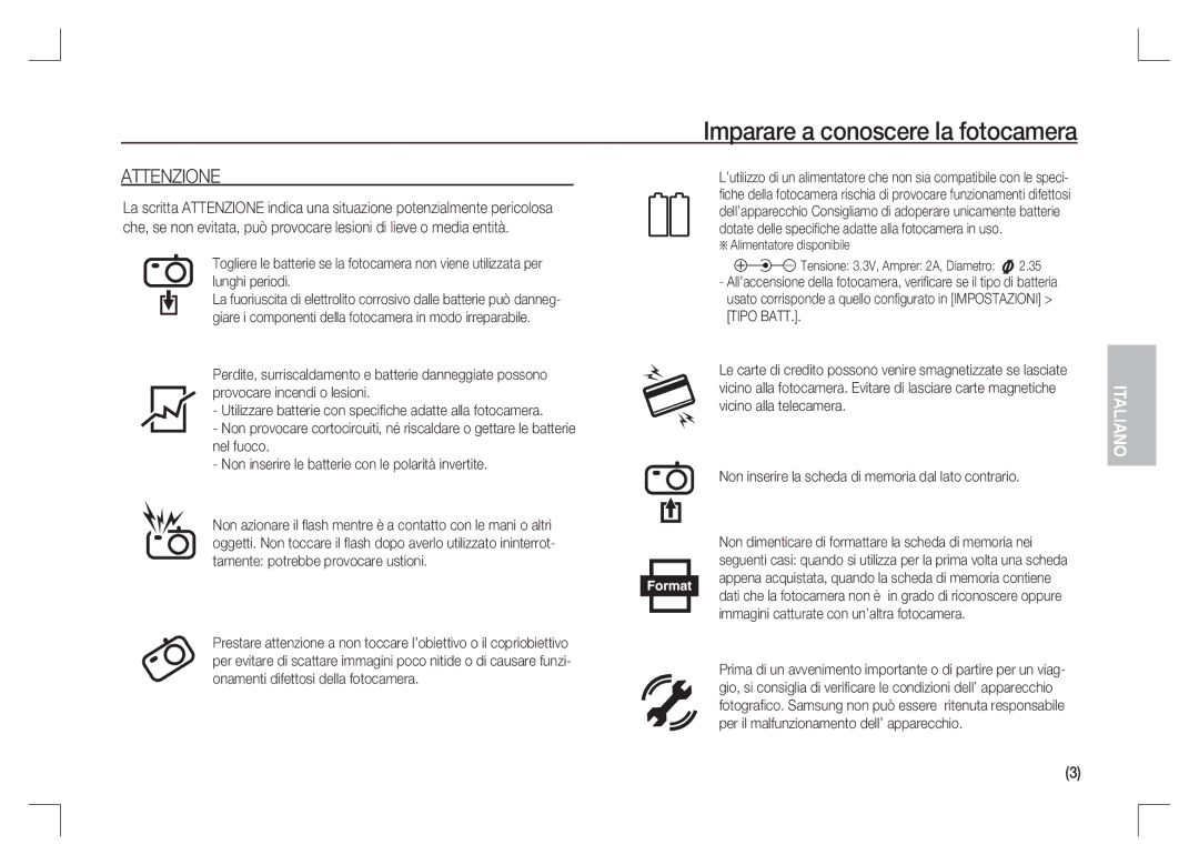 Samsung EC-S1065SBA/FR, EC-S1065PBA/FR manual Attenzione 