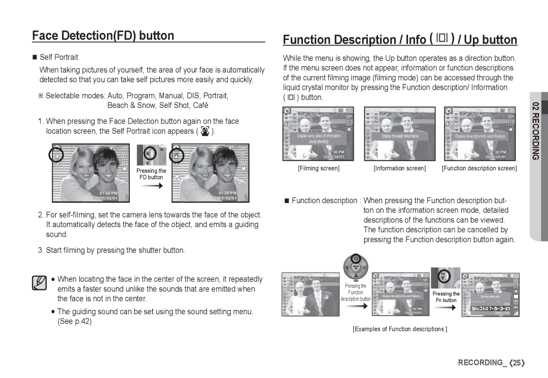 Samsung EC-S1065SBA/FR, EC-S1065PBA/FR manual When pressing the Face Detection button again on the face, Button 