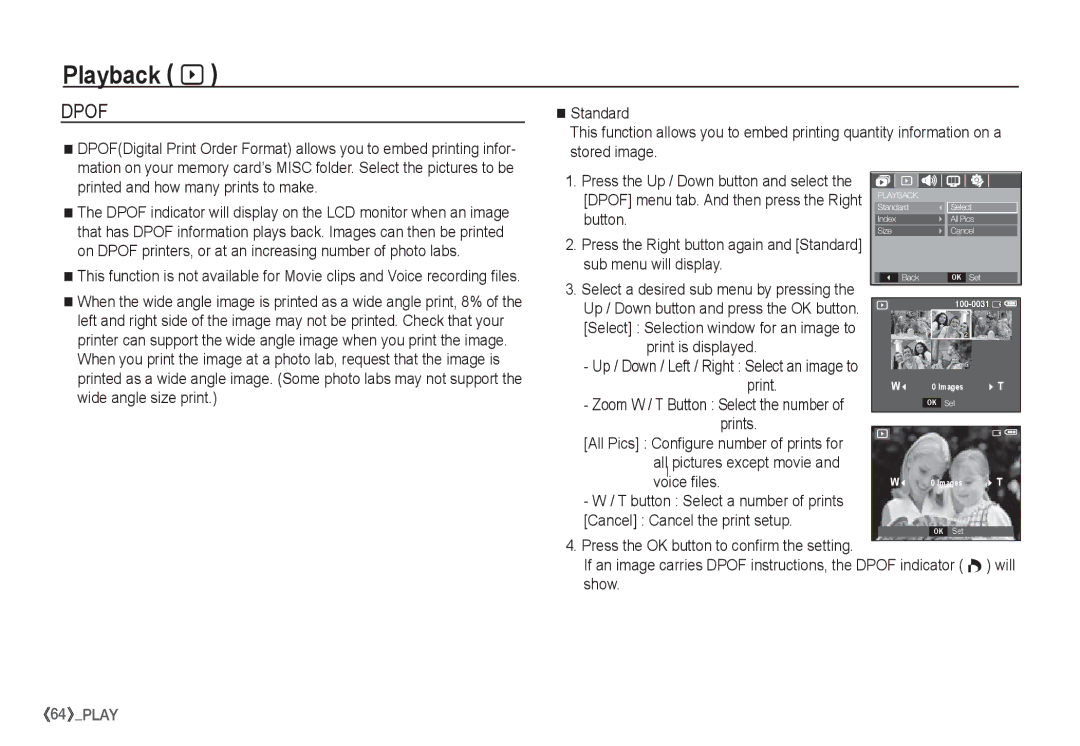 Samsung EC-S1065PBA/FR, EC-S1065SBA/FR manual Sub menu will display, Print is displayed 