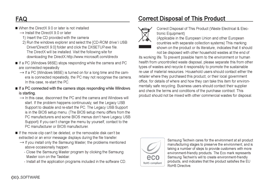 Samsung EC-S1065PBA/FR, EC-S1065SBA/FR manual Correct Disposal of This Product 