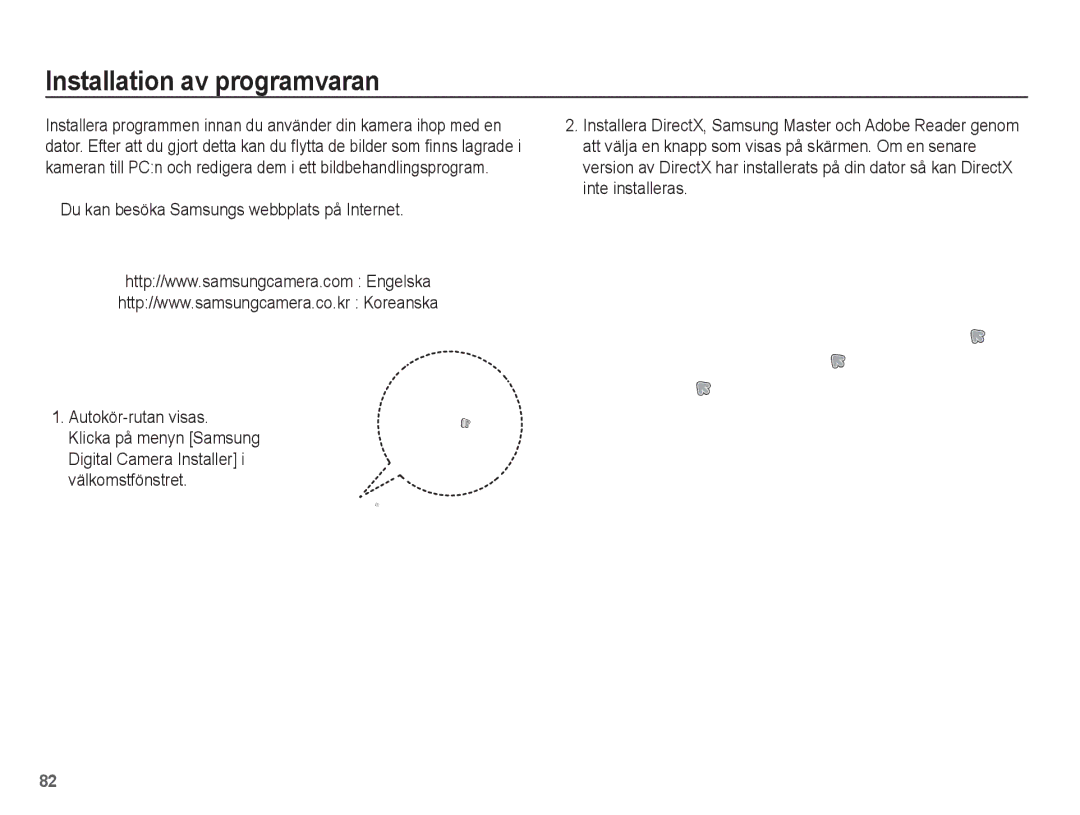 Samsung EC-S1070PBA/E2 manual Installation av programvaran, Du kan besöka Samsungs webbplats på Internet, Välkomstfönstret 