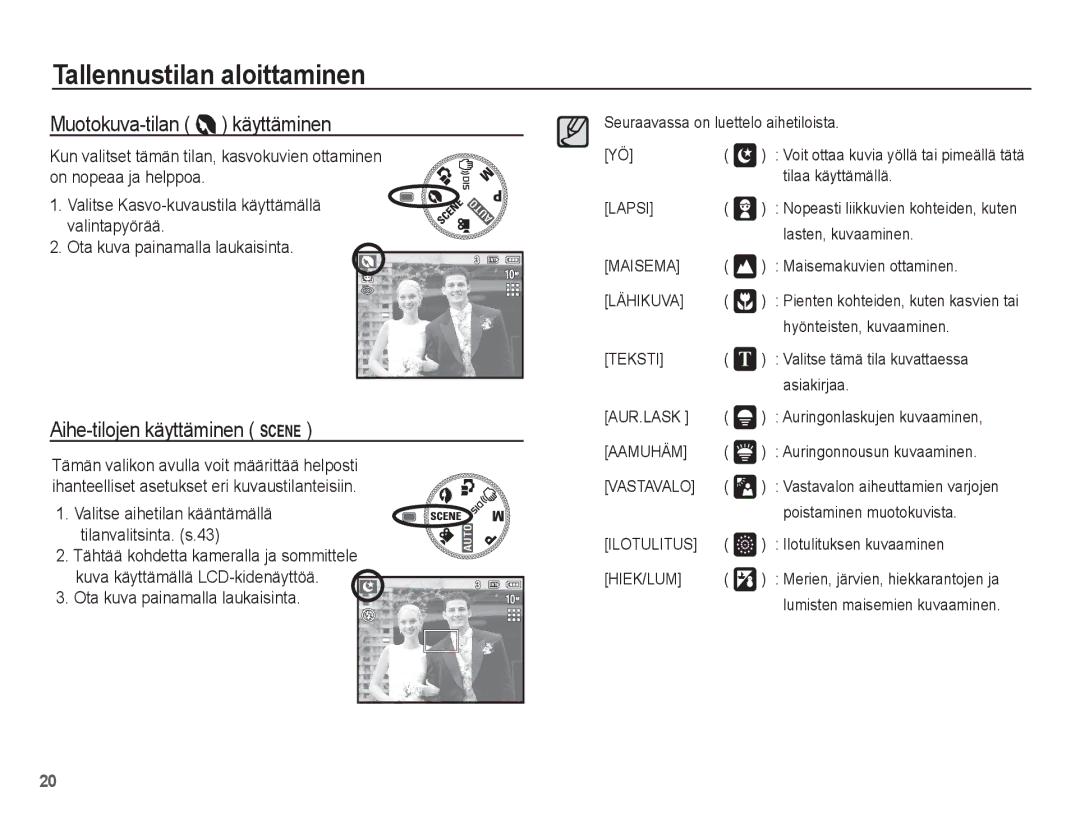 Samsung EC-S1070WBA/E2, EC-S1070BBA/E2, EC-S1070SBA/E2, EC-S1070PBA/E2 manual Muotokuva-tilan käyttäminen 