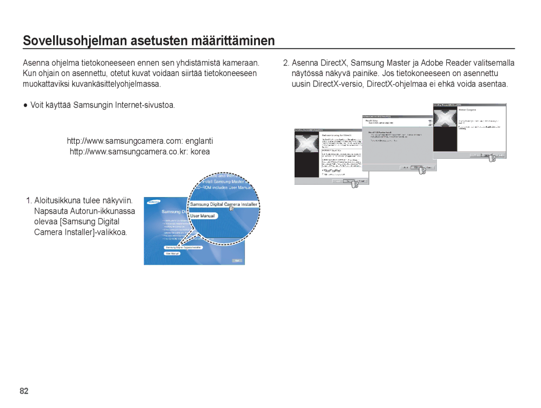 Samsung EC-S1070PBA/E2, EC-S1070BBA/E2 Sovellusohjelman asetusten määrittäminen, Voit käyttää Samsungin Internet-sivustoa 