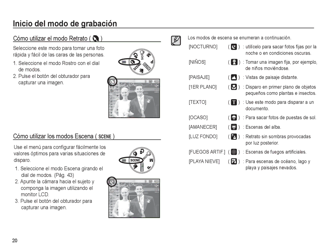 Samsung EC-S1070WBE/ZA, EC-S1070BBA/FR, EC-S1070BBA/E2, EC-S1070PBE/ZA, EC-S1070BBE/ZA manual Cómo utilizar el modo Retrato 