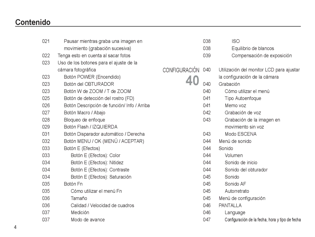 Samsung EC-S1070SBE/ZA, EC-S1070BBA/FR, EC-S1070BBA/E2, EC-S1070PBE/ZA, EC-S1070WBE/ZA, EC-S1070BBE/ZA manual Iso, Pantalla 