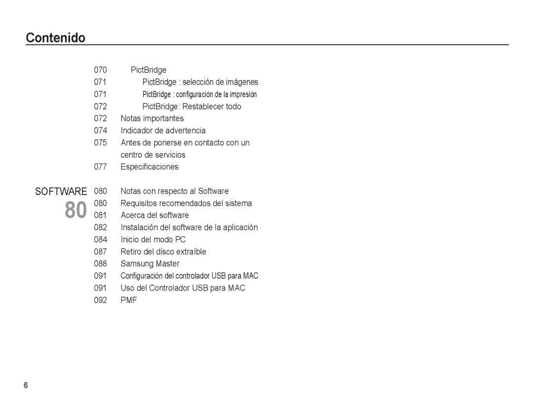 Samsung EC-S1070BBA/E2, EC-S1070BBA/FR, EC-S1070PBE/ZA, EC-S1070WBE/ZA, EC-S1070BBE/ZA, EC-S1070SBE/ZA manual Pmf 