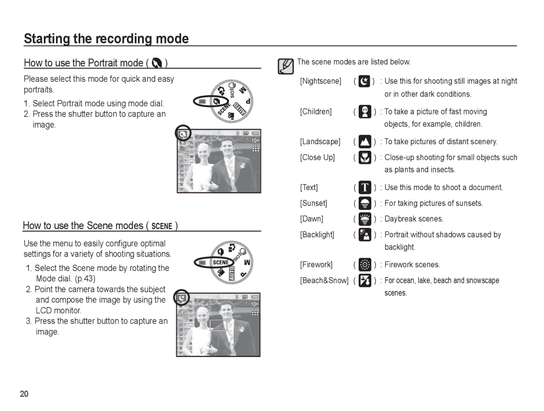 Samsung EC-S1070BBA/VN, EC-S1070BBA/FR, EC-S1070SBA/FR, EC-S1070WBA/FR, EC-S1070PBA/FR manual How to use the Portrait mode 