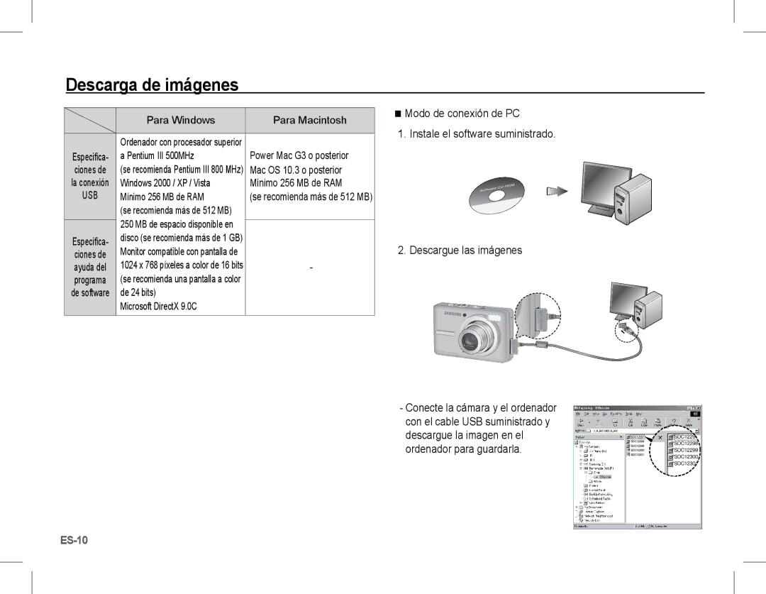 Samsung EC-S1070WDA/E3, EC-S1070BBA/FR, EC-S1070SBA/FR, EC-S1070WBA/FR, EC-S1070PBA/FR, EC-S1070BBA/IT, EC-S1070SBA/IT ES-10 