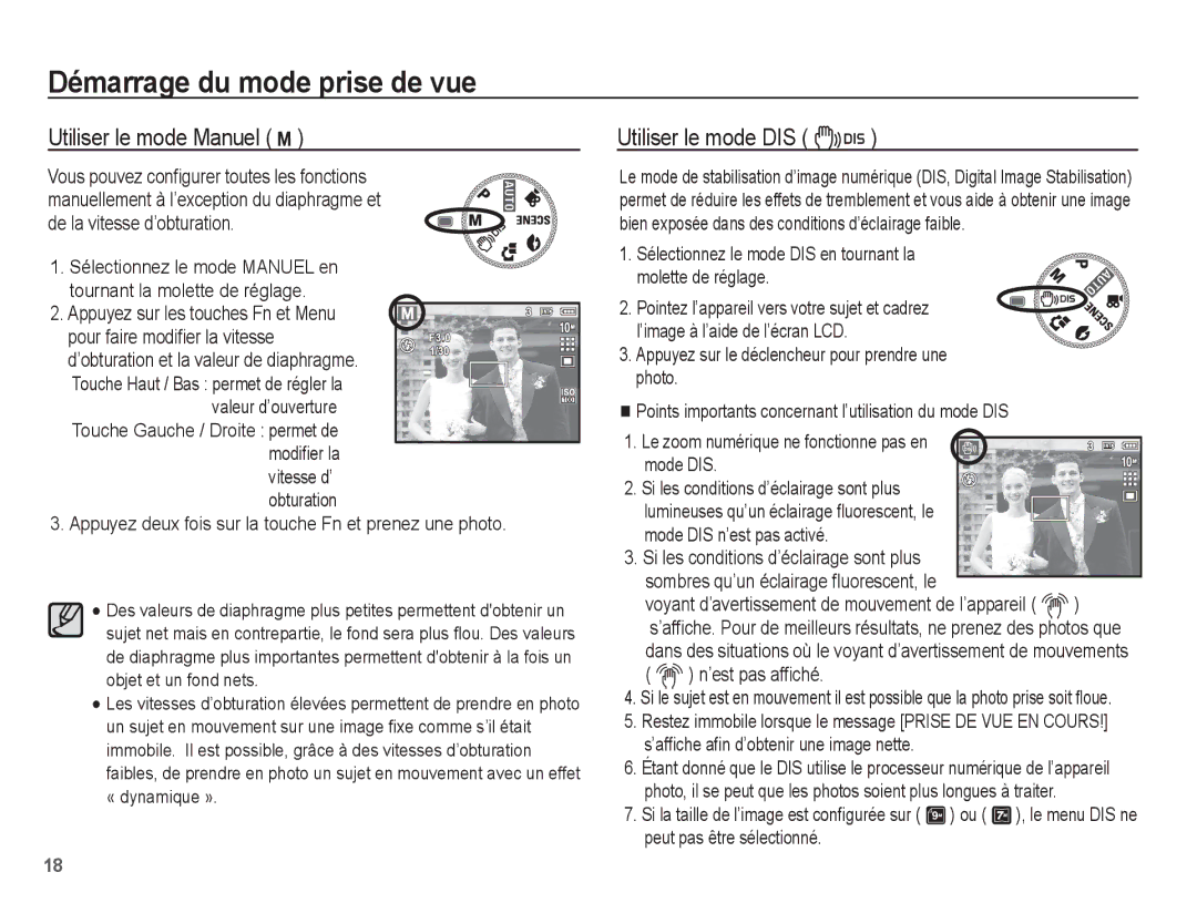 Samsung EC-S1070PBA/FR, EC-S1070BBA/FR Utiliser le mode Manuel ¸, Appuyez deux fois sur la touche Fn et prenez une photo 