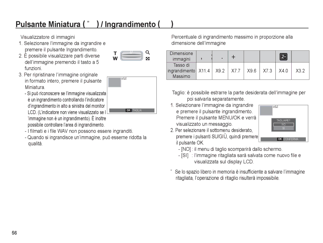 Samsung EC-S1070SBA/IT manual Pulsante Miniatura º / Ingrandimento í, Visualizzatore di immagini, Visualizzato un messaggio 