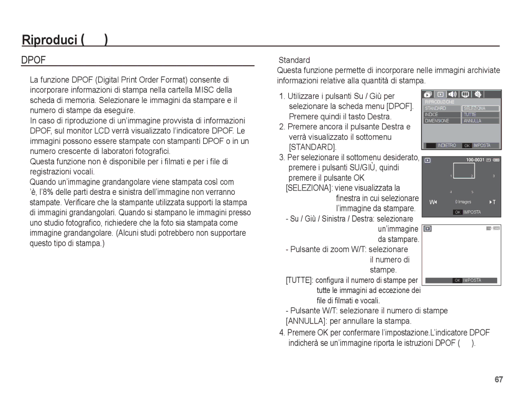 Samsung EC-S1070BBA/IT, EC-S1070SBA/IT, EC-S1070PBA/IT, EC-S1070WBA/IT manual Standard 