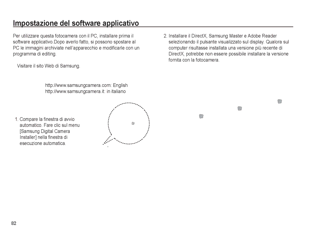 Samsung EC-S1070WBA/IT, EC-S1070BBA/IT manual Impostazione del software applicativo, Visitare il sito Web di Samsung 