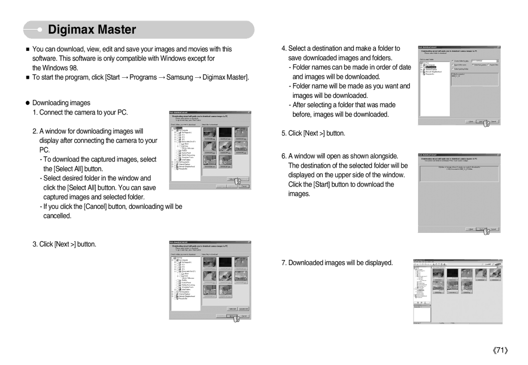 Samsung EC-S600ZSBA/TR, EC-S500ZBBA/FR, EC-S600ZSBB/FR, EC-S600ZBBB/FR, EC-S600ZBBA/DE, EC-S500ZSBA/FR manual Digimax Master 