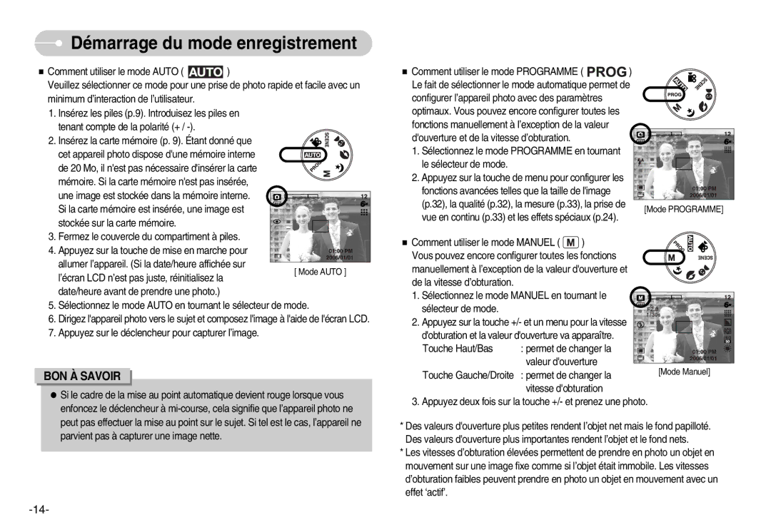 Samsung EC-S500ZBBA/FR, EC-S600ZSBB/FR, EC-S600ZBBB/FR, EC-S600ZBBA/DE, EC-S500ZSBA/FR manual Démarrage du mode enregistrement 