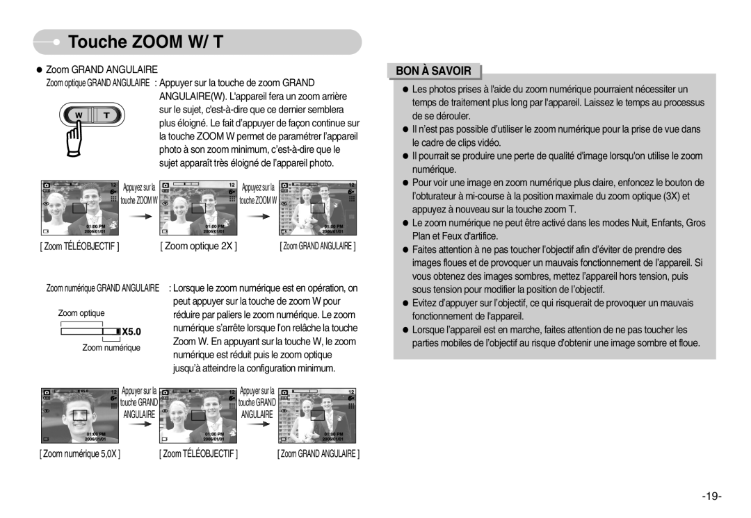 Samsung EC-S600ZSBA/E1, EC-S500ZBBA/FR, EC-S600ZSBB/FR, EC-S600ZBBB/FR, EC-S600ZBBA/DE, EC-S500ZSBA/FR manual Zoom optique 