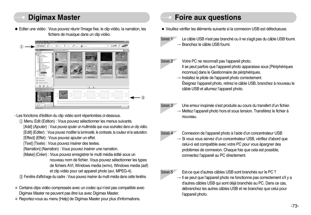 Samsung EC-S500ZSBC/FR, EC-S500ZBBA/FR, EC-S600ZSBB/FR, EC-S600ZBBB/FR, EC-S600ZBBA/DE, EC-S500ZSBA/FR Foire aux questions 