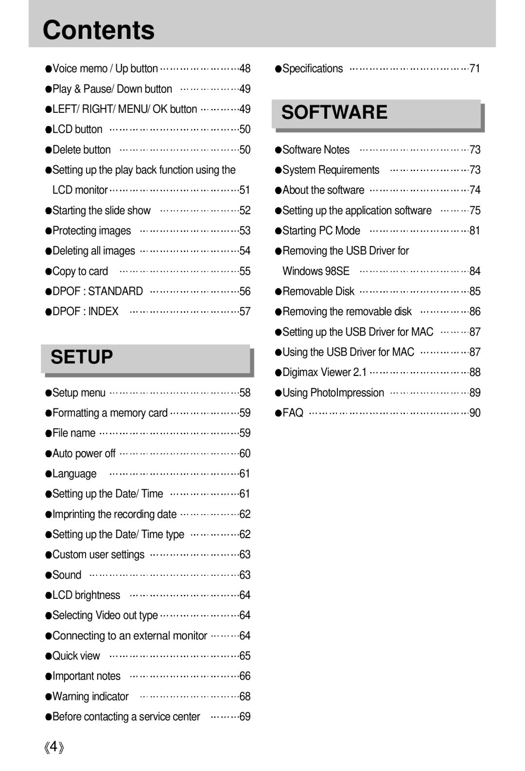 Samsung EC-S500ZSBC/DE, EC-S500ZSBM/E1, EC-S500ZSBD/FR, EC-S500ZSBC/FR, EC-S500ZSBF/E1 manual Dpof Standard, Dpof Index, Faq 