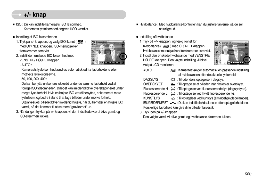 Samsung EC-S600ZBBA/DE, EC-S500ZPBA/E2 manual Dagslys, Overskyet, Kunstlys 