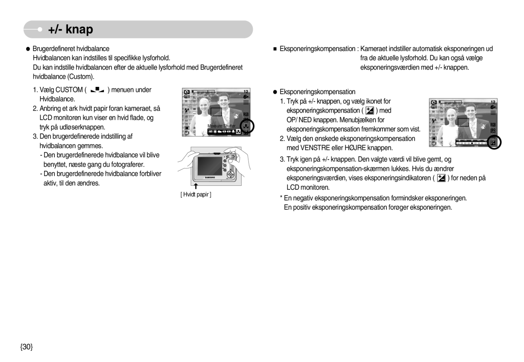 Samsung EC-S500ZPBA/E2, EC-S600ZBBA/DE manual Hvidt papir 