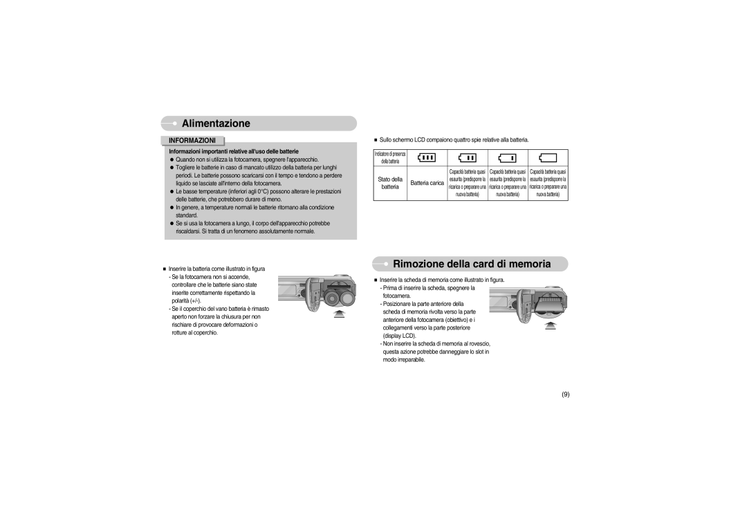 Samsung EC-S700ZBBB/E1, EC-S700ZBBA/E1 manual Rimozione della card di memoria, Informazioni 