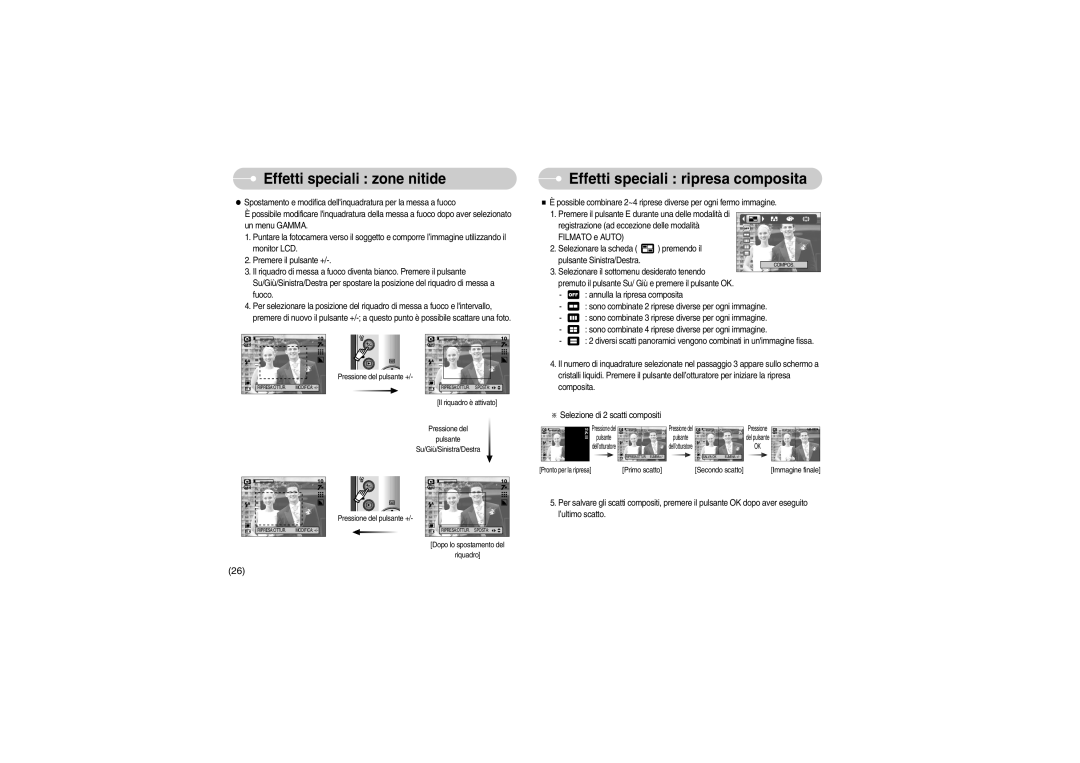 Samsung EC-S700ZBBA/E1, EC-S700ZBBB/E1 manual Effetti speciali ripresa composita, Selezione di 2 scatti compositi 