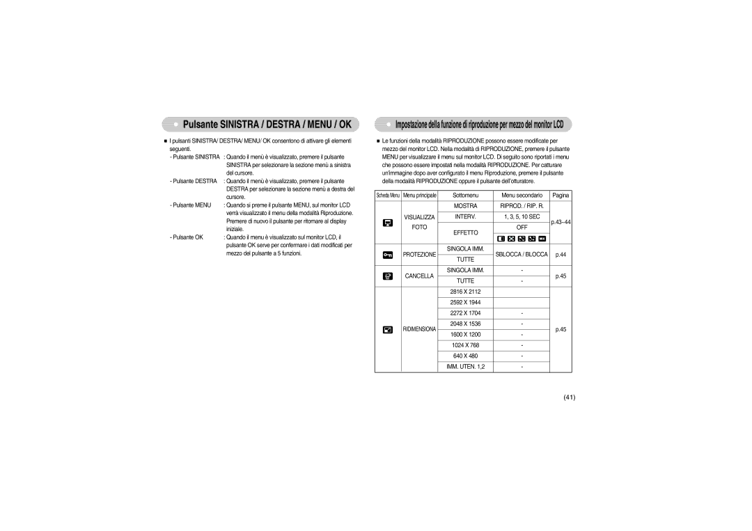 Samsung EC-S700ZBBB/E1, EC-S700ZBBA/E1 manual Mostra RIPROD. / RIP. R Visualizza Interv, Foto OFF Effetto 