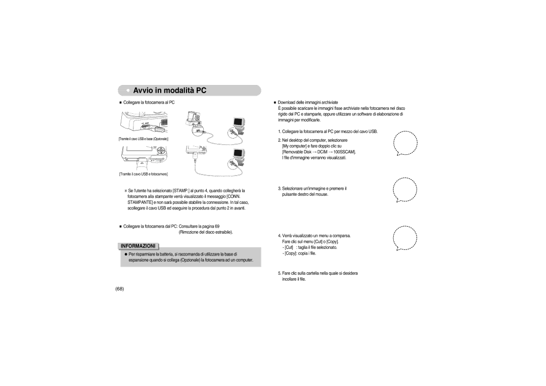 Samsung EC-S700ZBBA/E1, EC-S700ZBBB/E1 manual Tramite il cavo USB e fotocamera 