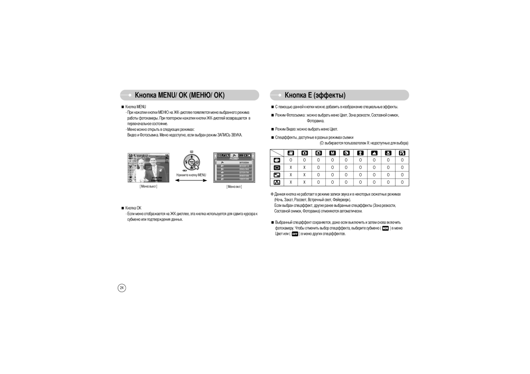 Samsung EC-S700ZBBA/US, EC-S700ZBBB/FR, EC-S700ZBBC/FR, EC-S700ZSBB/FR, EC-S700ZSBA/FR manual Субменю или подтверждения данных 