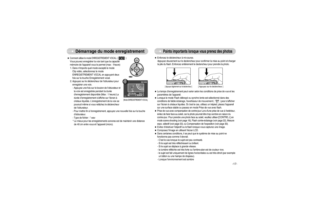 Samsung EC-S700ZSBB/E1, EC-S700ZBBB/FR, EC-S700ZBBC/FR, EC-S700ZSBB/FR manual Points importants lorsque vous prenez des photos 