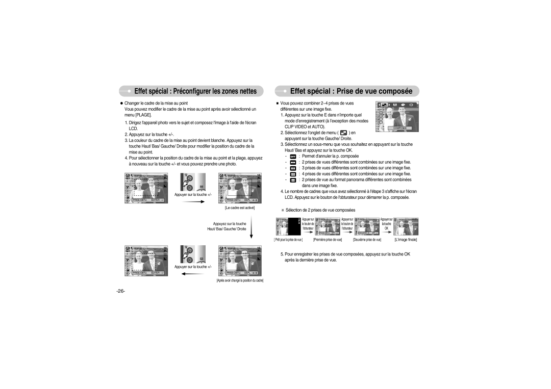 Samsung EC-S700ZBBA/FR, EC-S700ZBBB/FR Prises de vue au format panorama différentes sont combinées, Dans une image fixe 