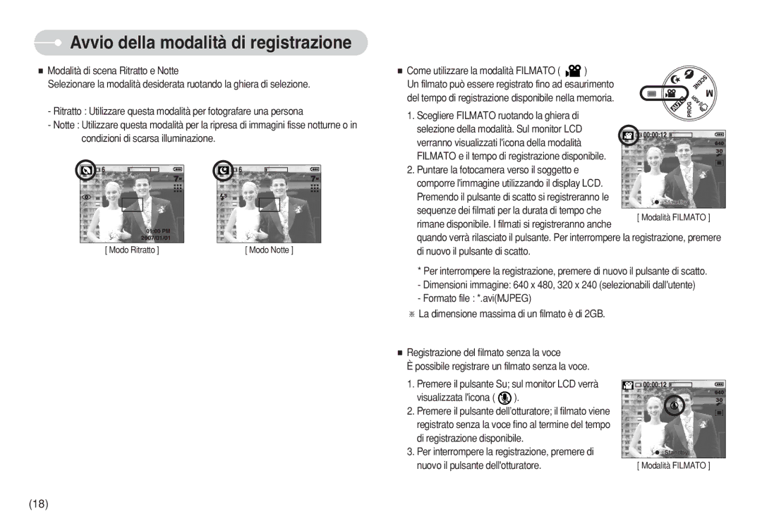 Samsung EC-S750ZRDA/E3 Come utilizzare la modalità Filmato, Di registrazione disponibile, Nuovo il pulsante dellotturatore 