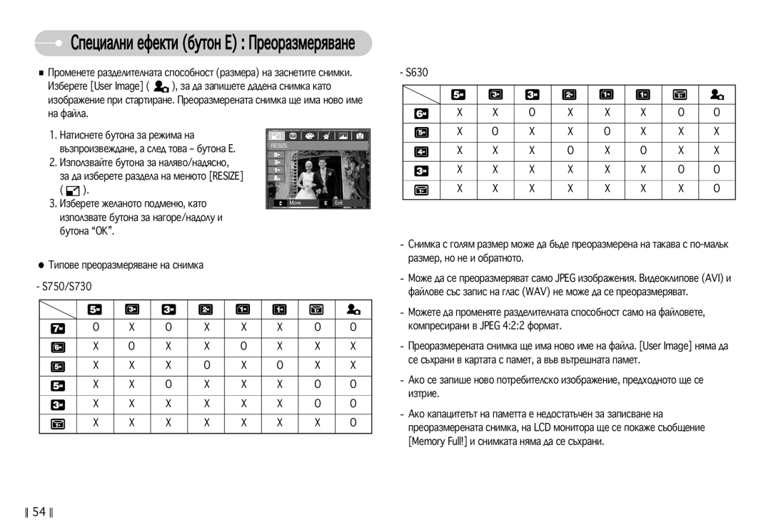 Samsung EC-S630ZBHA/E3, EC-S750ZBDA/E3, EC-S750ZSDA/E3, EC-S630ZSHA/E3 manual ËÔÂˆË‡ÎÌË Âùâíúë ·ÛÚÓÌ E èÂÓ‡ÁÏÂﬂ‚‡ÌÂ 