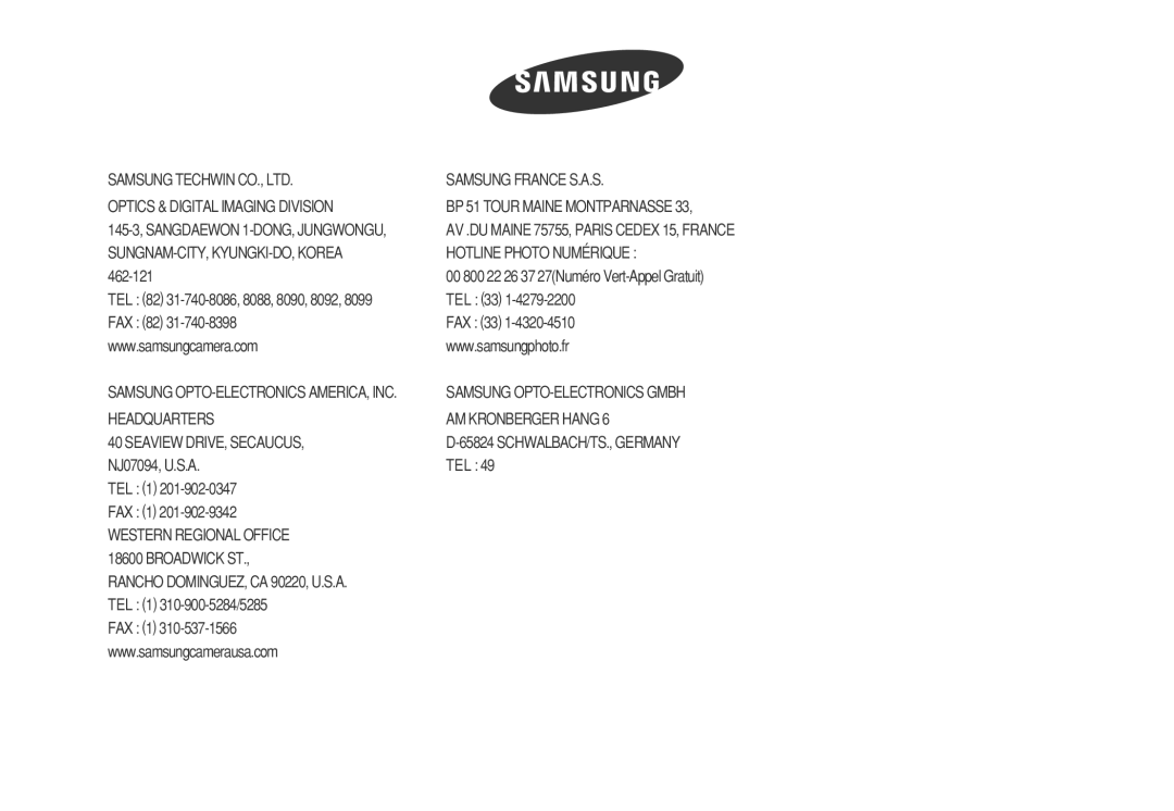 Samsung EC-S630ZSHA/E3, EC-S750ZBDA/E3, EC-S750ZSDA/E3, EC-S630ZBHA/E3 manual 6806-4206 