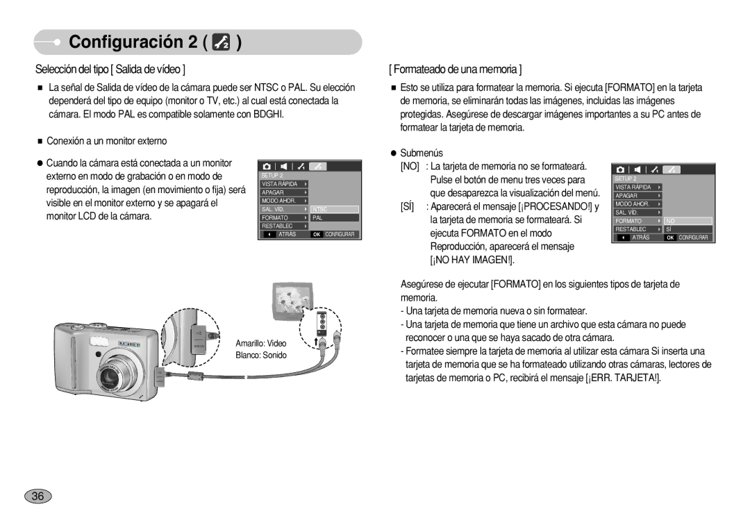 Samsung EC-S750ZSBA/E1 manual Conexión a un monitor externo, Ejecuta Formato en el modo, Reproducción, aparecerá el mensaje 