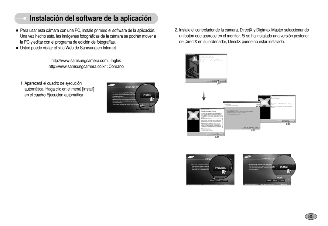 Samsung EC-S630ZEBF/E1 Instalación del software de la aplicación, Usted puede visitar el sitio Web de Samsung en Internet 