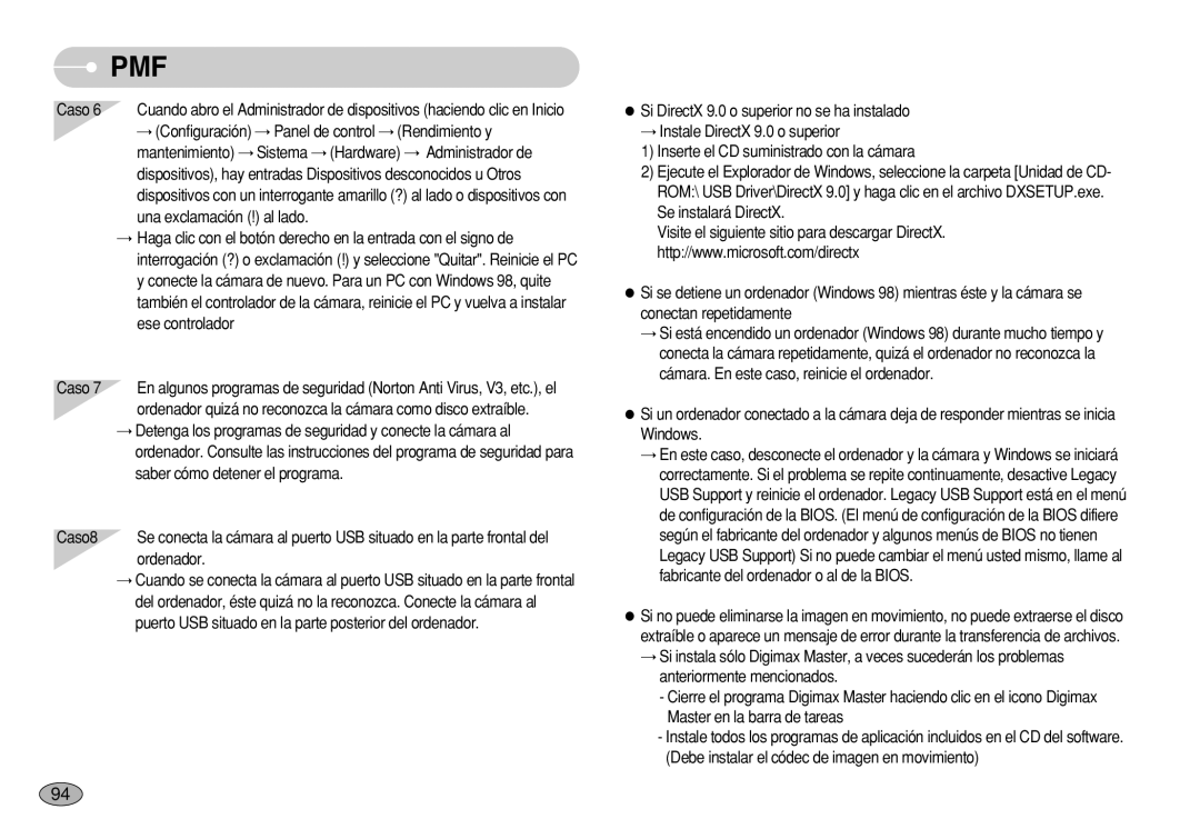 Samsung EC-S750ZSBA/E1 manual Panel de control Rendimiento y, Saber cómo detener el programa, Caso8, Ordenador 