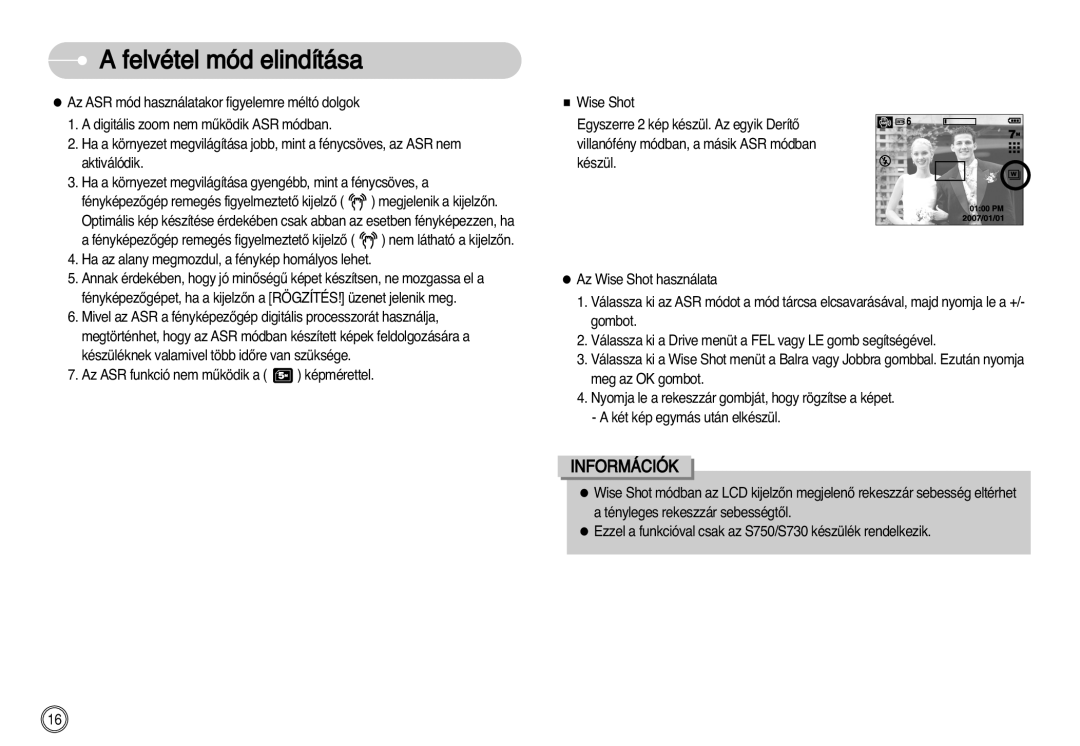 Samsung EC-S630ZBBC/FR, EC-S750ZRBB/E1, EC-S750ZBDA/E3, EC-S730ZBDA/DE manual Ha az alany megmozdul, a fénykép homályos lehet 