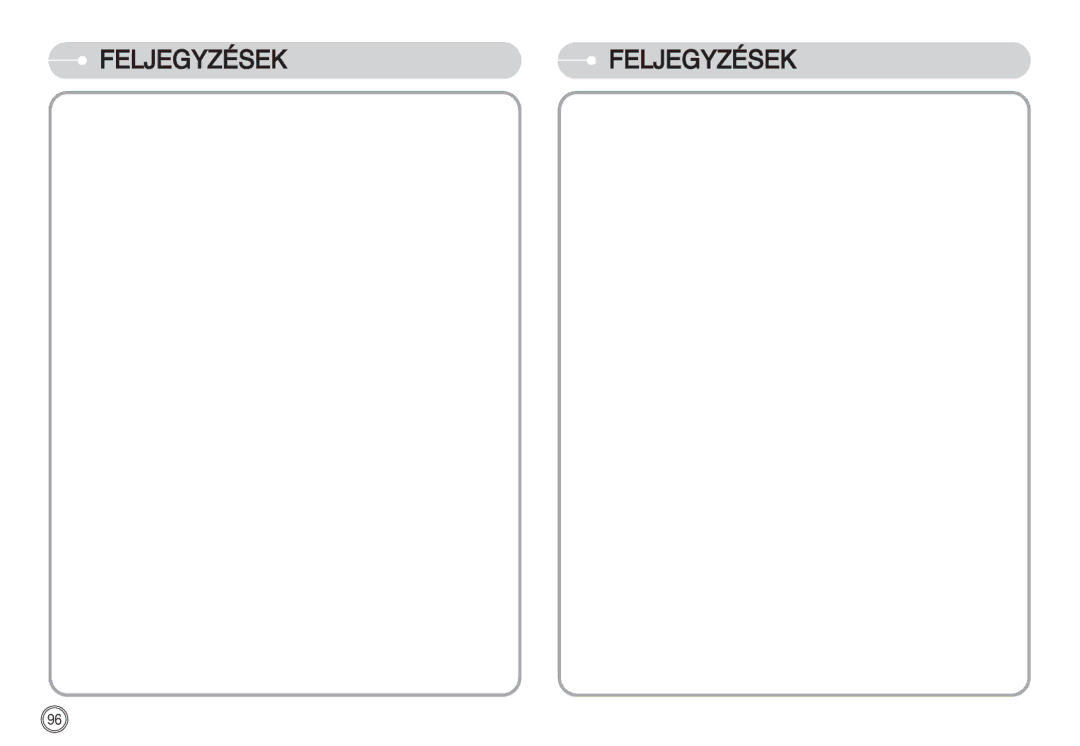 Samsung EC-S730ZSDA/DE, EC-S750ZRBB/E1, EC-S750ZBDA/E3, EC-S730ZBDA/DE, EC-S630ZSBD/FR manual Feljegyzések Feljegyzések 