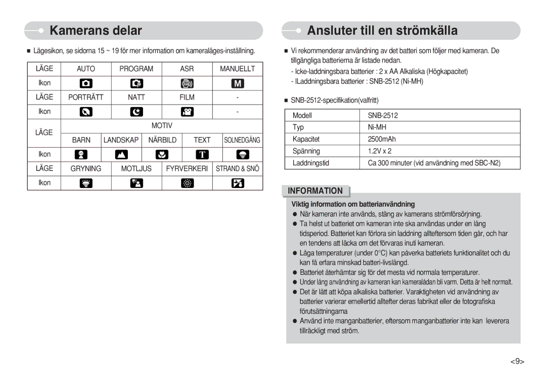 Samsung EC-S730ZBBB/E2, EC-S750ZSBB/E2, EC-S750ZBDA/E3, EC-S750ZBBB/E2 manual Ansluter till en strömkälla, Barn Landskap, Text 