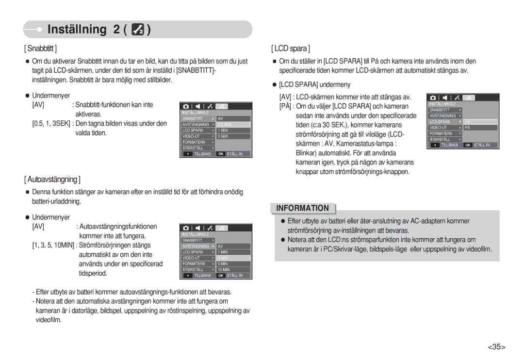 Samsung EC-S750ZBDA/E3, EC-S750ZSBB/E2, EC-S750ZBBB/E2, EC-S730ZBDA/DE, EC-S630ZPBB/E2, EC-S750ZSDA/E3 manual Snabbtitt 