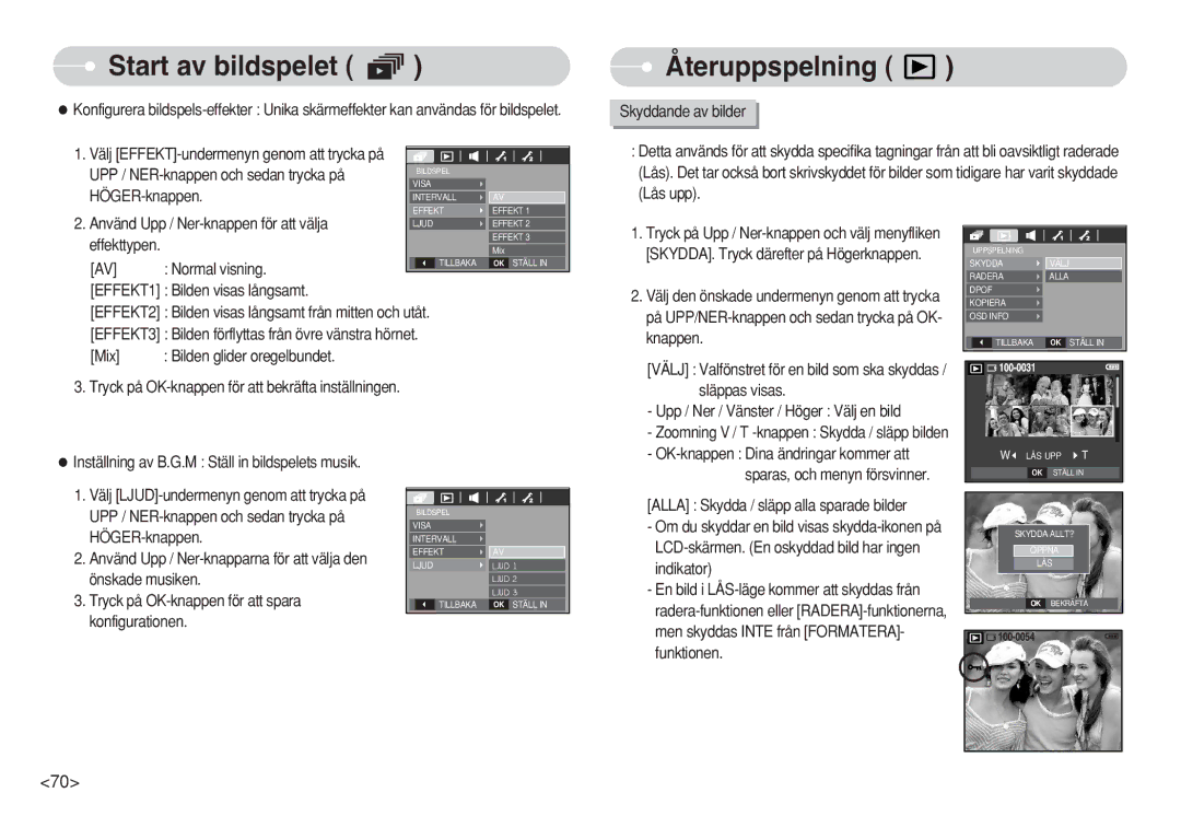 Samsung EC-S750ZBDA/E3, EC-S750ZSBB/E2 manual Återuppspelning, Normal visning, Bilden visas långsamt, Knappen, Släppas visas 