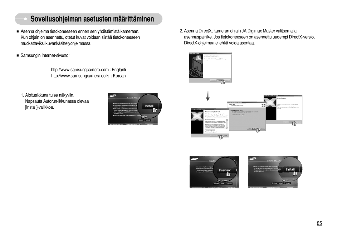 Samsung EC-S750ZRDA/E3, EC-S750ZSBB/E2, EC-S750ZBDA/E3, EC-S750ZBBB/E2 manual Sovellusohjelman asetusten määrittäminen 