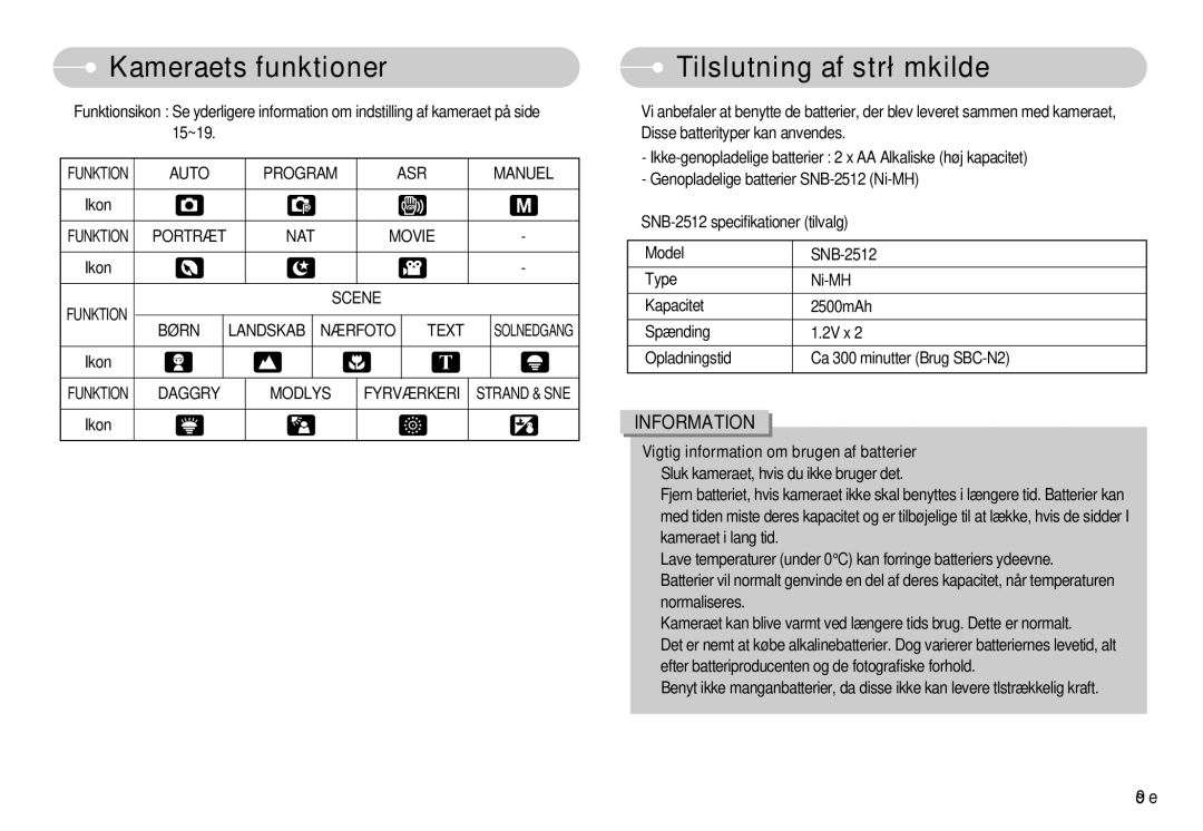 Samsung EC-S730ZBBB/E2, EC-S750ZSBB/E2, EC-S750ZBDA/E3, EC-S750ZBBB/E2 manual Tilslutning af strømkilde, Scene Børn, Text 