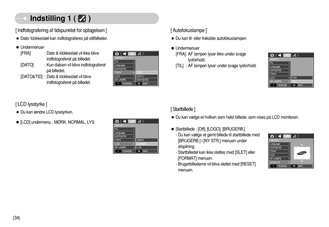 Samsung EC-S750ZSBB/E2 Indfotografering af tidspunktet for optagelsen, Kun datoen vil blive indfotograferet på billedet 