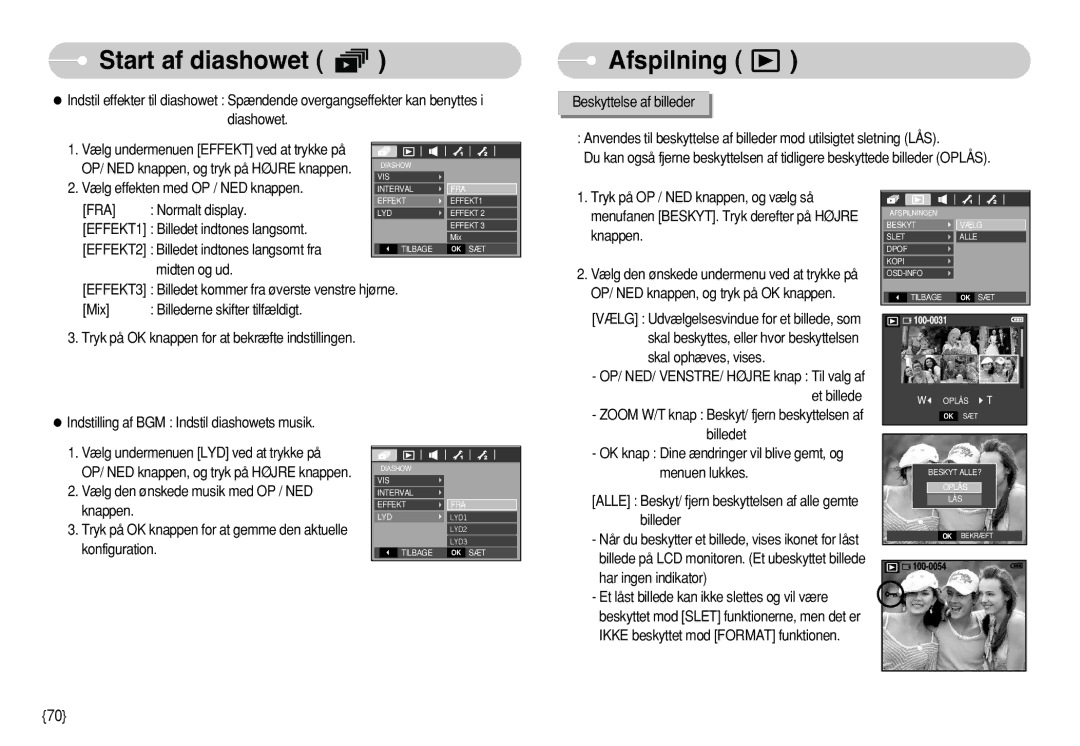 Samsung EC-S750ZBDA/E3, EC-S750ZSBB/E2, EC-S750ZBBB/E2 manual Afspilning, Skal ophæves, vises, Billedet, Menuen lukkes 