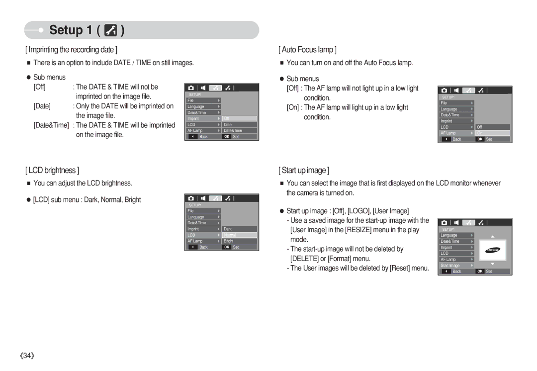 Samsung EC-S630ZRDA/E3, EC-S750ZSBB/E2, EC-S750ZRBB/E1, STW-S630S There is an option to include Date / Time on still images 