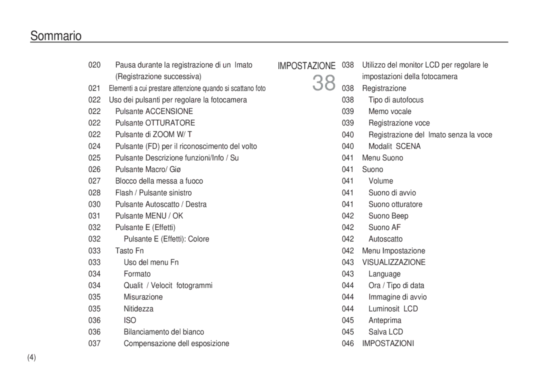 Samsung EC-S760ZSBA/E2, EC-S760ZPDA/E3, EC-S860ZSDA/E3, EC-S860ZPDA/E3, EC-S860ZBDA/E3 Visualizzazione, Iso, Impostazioni 