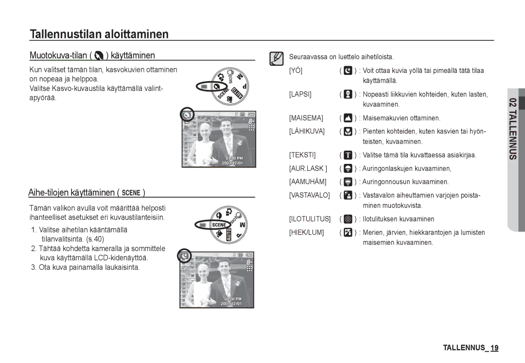 Samsung EC-S860ZBDA/E3, EC-S760ZPDA/E3, EC-S860ZSDA/E3, EC-S860ZPDA/E3, EC-S760ZUDA/E3 manual Muotokuva-tilan käyttäminen 